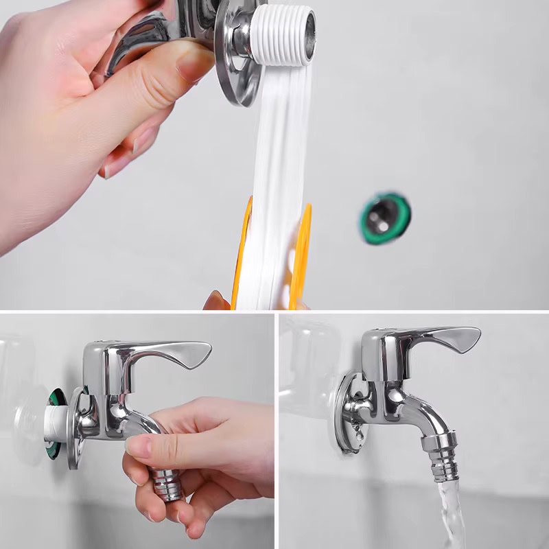 Apply new PTFE tape correctly for the faucet