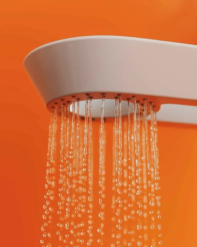 White shower head with multiple water streams, ideal for modern bathroom decor and shower experience.