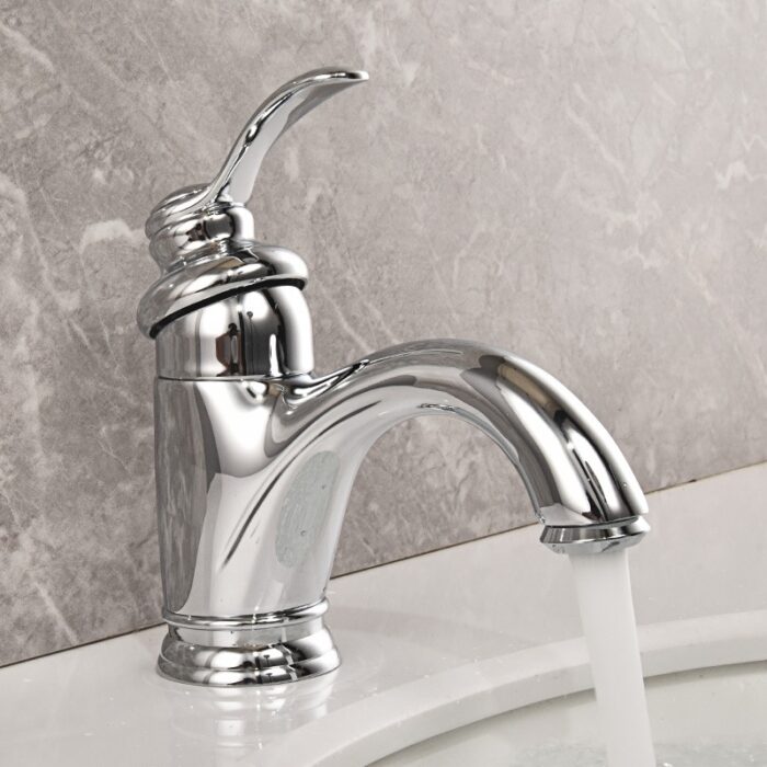 Antique Bathroom Sink Faucets Single Handle Brass Tap