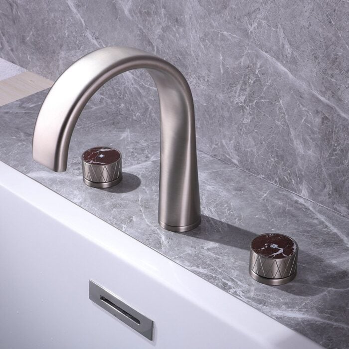 Bathroom Faucet Widespread Color-Changing LED Waterfall Tap