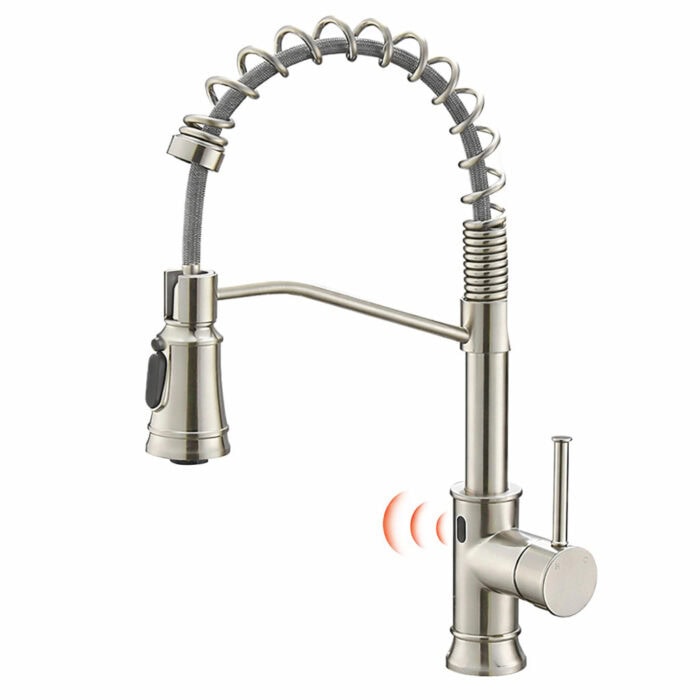 Black Touchless Kitchen Faucet with Pull-down Tap Sprayer