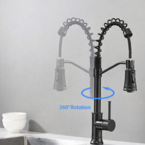 Black Touchless Kitchen Faucet with Pull down Tap Sprayer X1