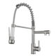 Brass Kitchen Faucet with a 360° spring pull-down sprayer