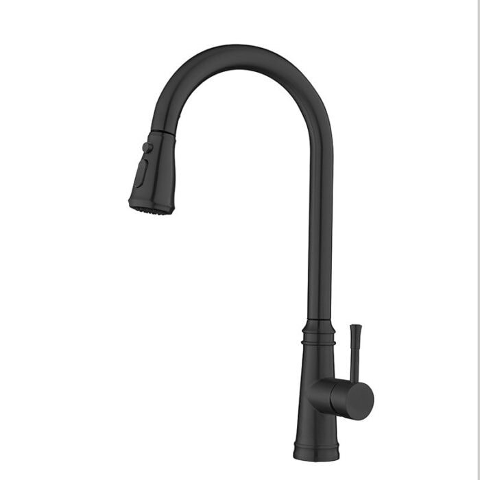 Brushed Nickel Kitchen Faucet with Pull Down Sprayer