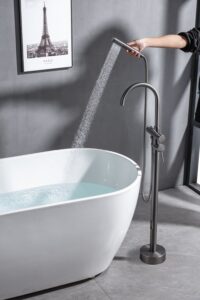 Floor Mount Tub Faucet with Showerhead Bathtub Tap X2