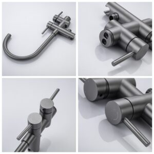 Floor Mount Tub Faucet with Showerhead Bathtub Tap X4