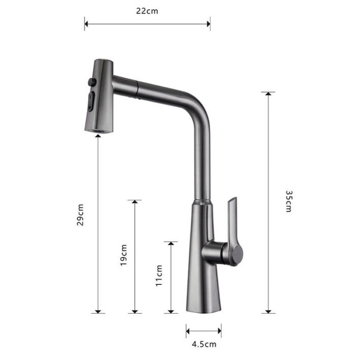 Kitchen Faucet Pull Out Sprayer 3 Modes Sink Tap