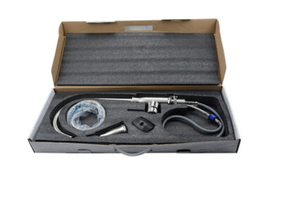 High-quality kitchen faucet installation kit with flexible hoses and mounting hardware for easy setup.