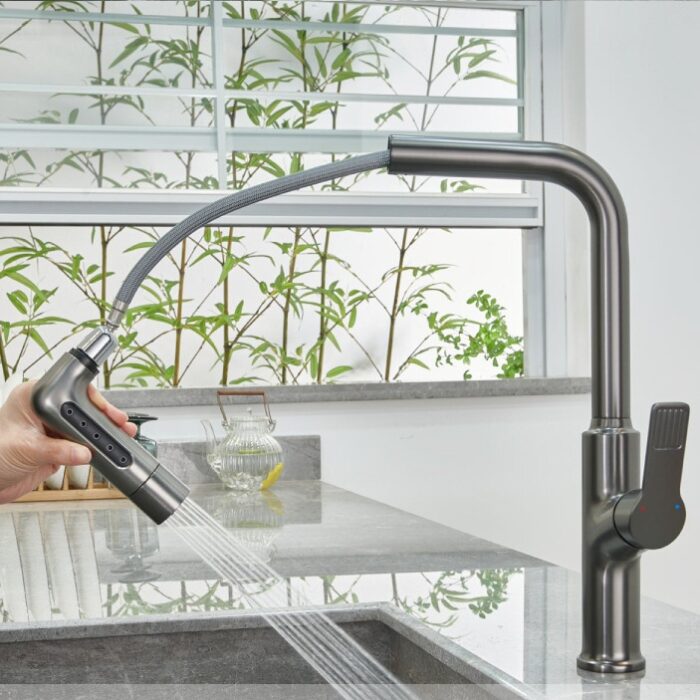Kitchen Faucet with Pull Out Spray 5-Mode Sink Tap