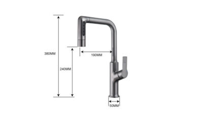 Kitchen Faucet with Pull Out Spray 5 Mode Sink Tap X8