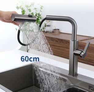 Kitchen Faucet with Pull Out Sprayer Rainfall Sink Tap X4