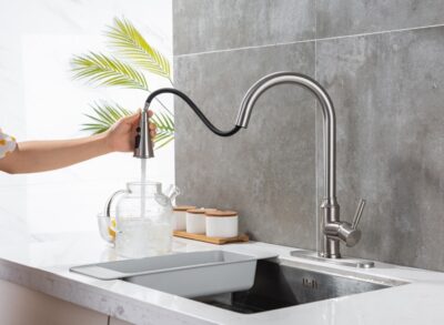 Pull Down Faucets Hot and Cold Brass Kitchen Sink Tap X3