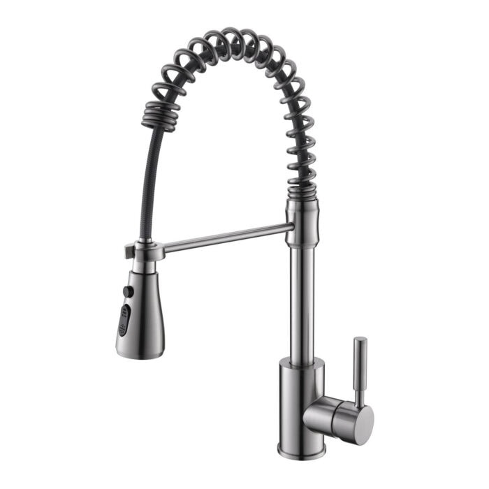 High-quality stainless steel kitchen faucet with flexible spout and modern design for Sinks.
