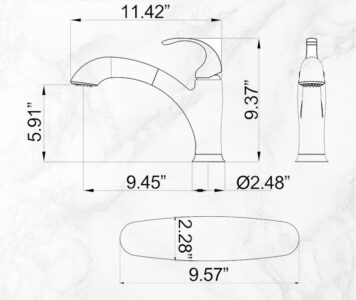 Pull Out Kitchen Faucets Stainless Steel Sink Tap X2