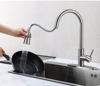 Pull out Kitchen Faucet with Dual Spray Modes Swivel Tap X2