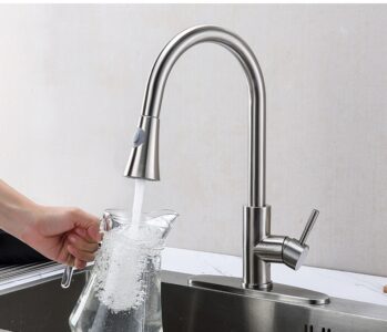Pull out Kitchen Faucet with Dual Spray Modes Swivel Tap X3