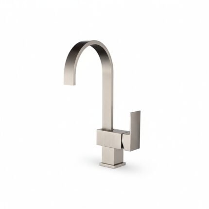 Sleek stainless steel kitchen faucet with modern, minimalist design for precise water control.