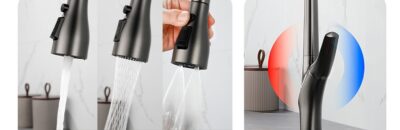 Single Handle Pull Down Kitchen Faucet with Sprayer X2