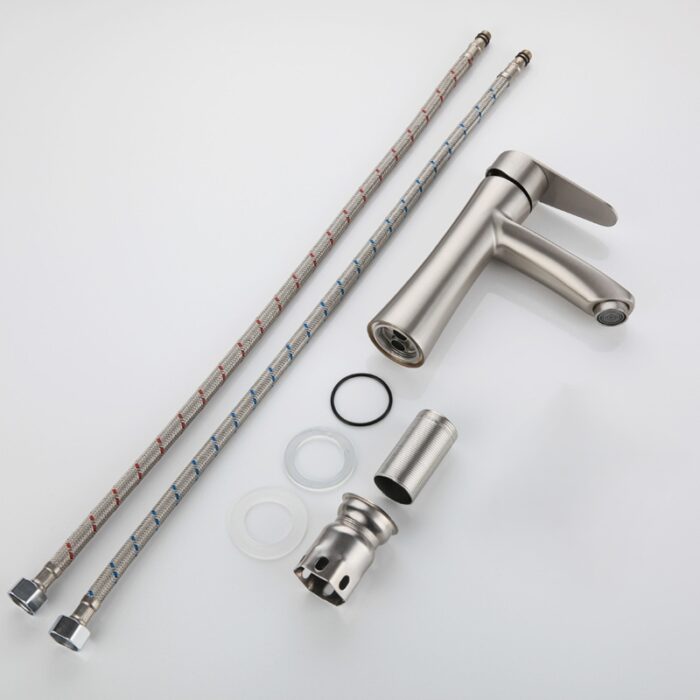 Single Hole Bathroom Faucet Brushed Nickel Sink Tap