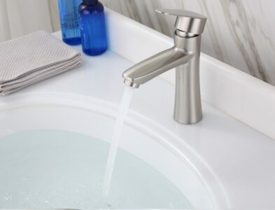 Single Hole Bathroom Faucet Brushed Nickel Sink Tap X2