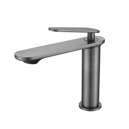 Modern stainless steel kitchen faucet with sleek design and easy operation.