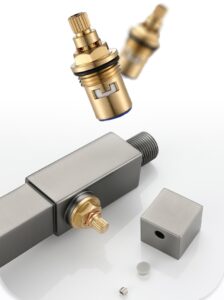 Square Knob Bathroom Basin Tap X2