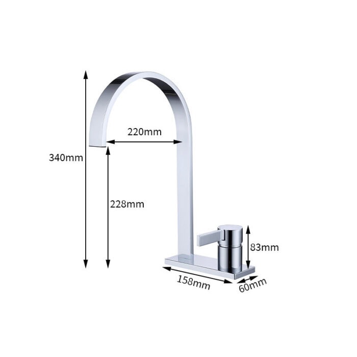 Square Spout Vessel Sink Tap