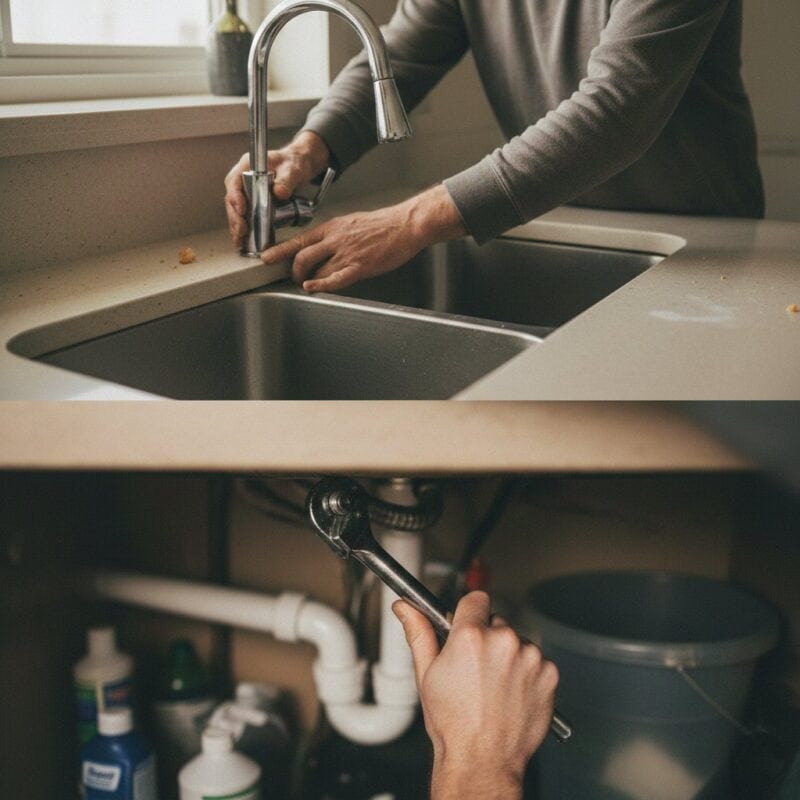Two-Person Faucet Alignment