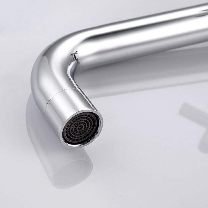 High-quality modern silver kitchen tap with sleek design and durable finish.