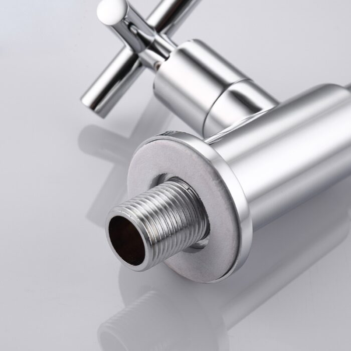 High-quality polished metal faucet component with threaded connection for plumbing installations.