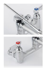 Wall Mount Mop Sink Faucet Built In Stops Rough 2 Hole X2