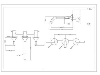 Wall Mounted Faucet Bathroom Widespread Basin Mixer Tap X8