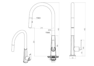 Zinc Alloy Tap with Sprayer X10