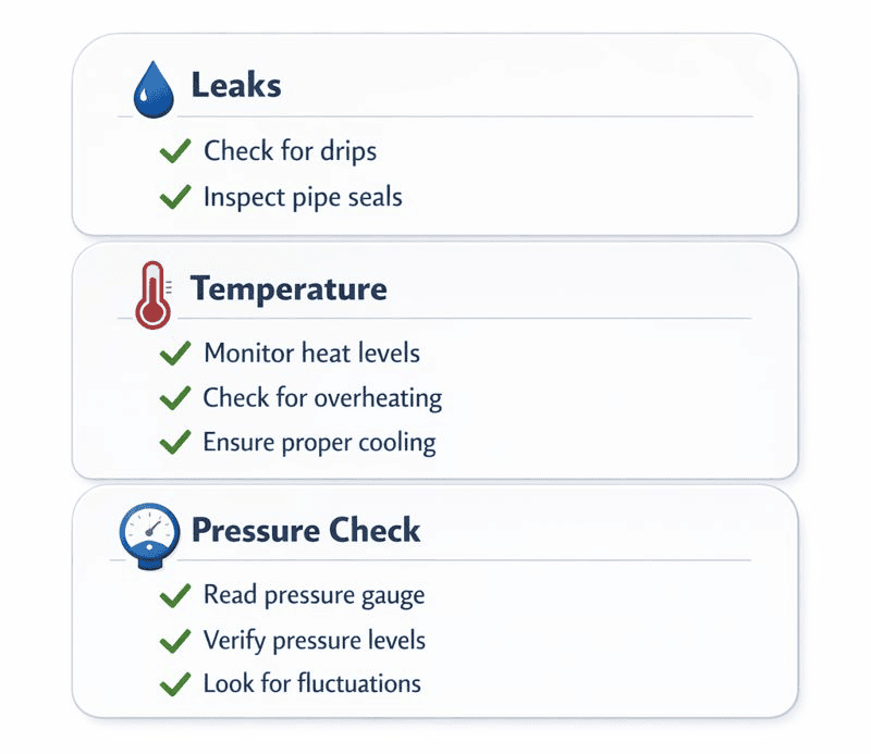 Checklist for testing after shower valve cartridge replacement: leaks, temperature, and pressure balance