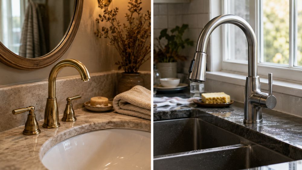 Pros and cons of brass and stainless steel faucets for kitchens and bathrooms