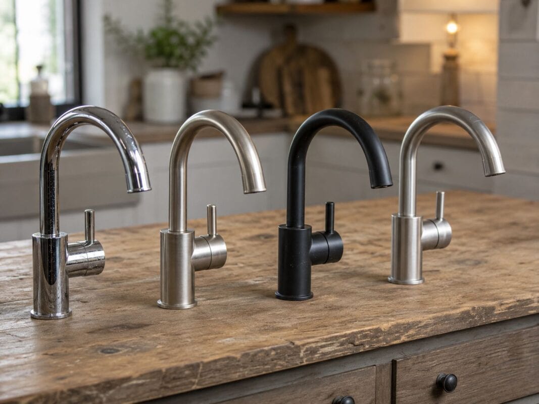Kitchen faucet finish comparison chrome brushed nickel matte black stainless steel
