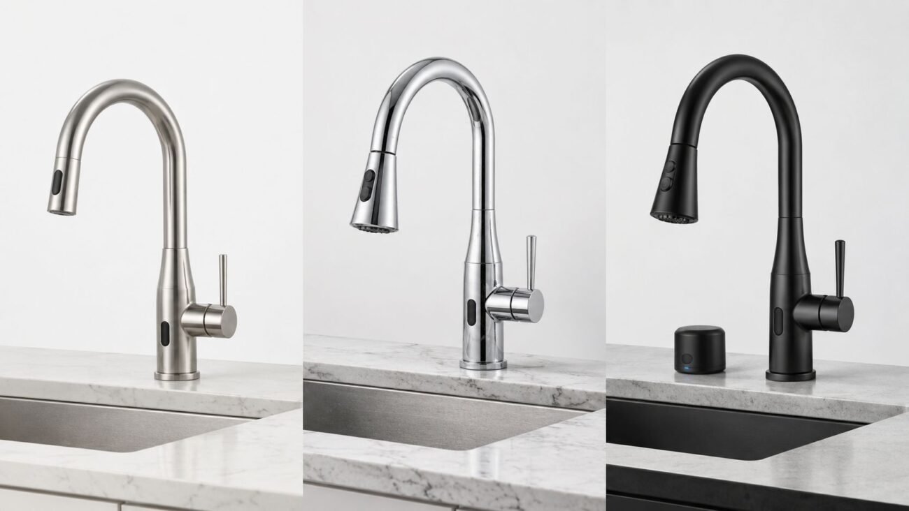 Comparison of budget, mid-range, and premium touchless kitchen faucets