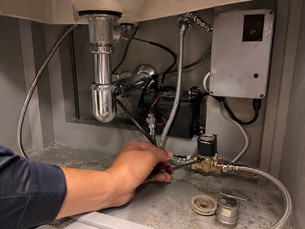 Common automatic faucet problems including sensor issues battery power and water pressure